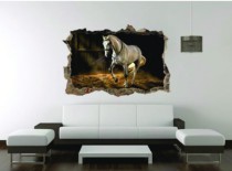 Naklejka na ścianę, dziura 3D, galopujący koń 292 Naklejkomania - zdjecie 2 - miniatura