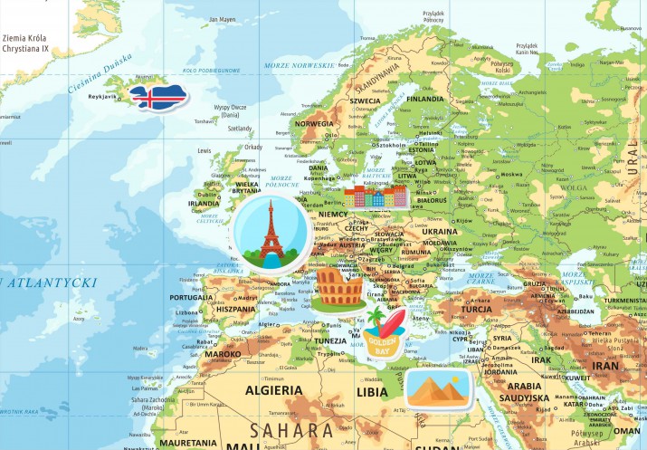 Samoprzylepna Mapa Świata | Tablica na Magnesy dla podróżnika | Mata Magnetyczna- Fizyczna Mapa Świata | Nauka Geografii, Pomoc dydaktyczna do szkoły 67417 - zdjęcie 3