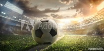 Sport. Soccer ball on stadium. Football poster. Naklejkomania - zdjecie 1 - miniatura