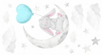 Naklejki dla dzieci na ścianę królik na księżycu 9647 Naklejkomania - zdjecie 2 - miniatura