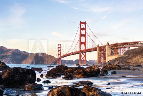 Marshal's beach view point on Golden gate bridge, San Francisco, California.