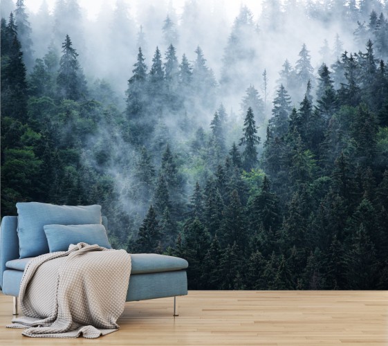 Tapeta samoprzylepna na ścianę 44003 las w mgle