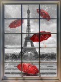 Naklejka na ścianę, dziura 3D okno miasto Paryż Wieża Eiffla 3535 Naklejkomania - zdjecie 2 - miniatura