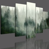 Obrazy na ścianę 5 częściowy 41542 tajemniczy las we mgle Naklejkomania - zdjecie 3 - miniatura