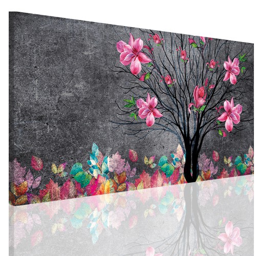 Obraz na ramie płótno canvas- obraz do sypialni drzewo, kwiaty 5148 Naklejkomania - zdjecie 1