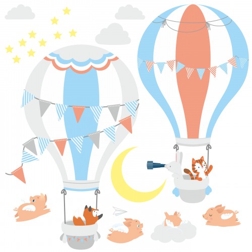Naklejka ścienna dla dzieci -  balony, niebo 9707 - zdjęcie 2