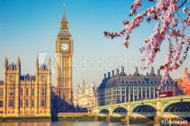 Big Ben and westminster bridge in London at spring Naklejkomania - zdjecie 1 - miniatura