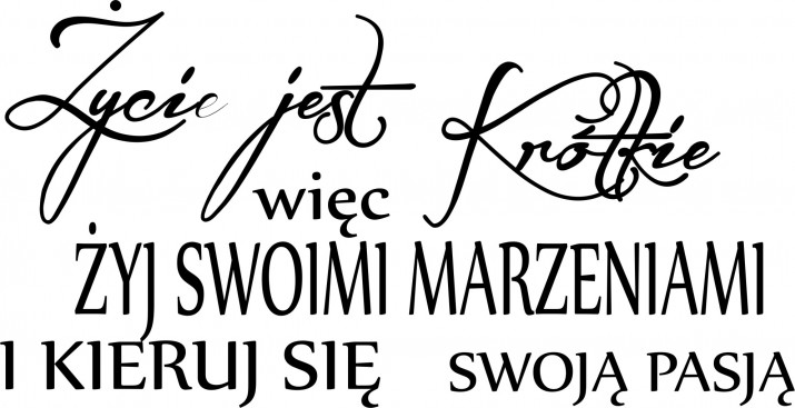 620 Naklejki na ścianę napisy ścienne Żyj swoimi marzeniami i kieruj się swoją pasją - zdjęcie 2