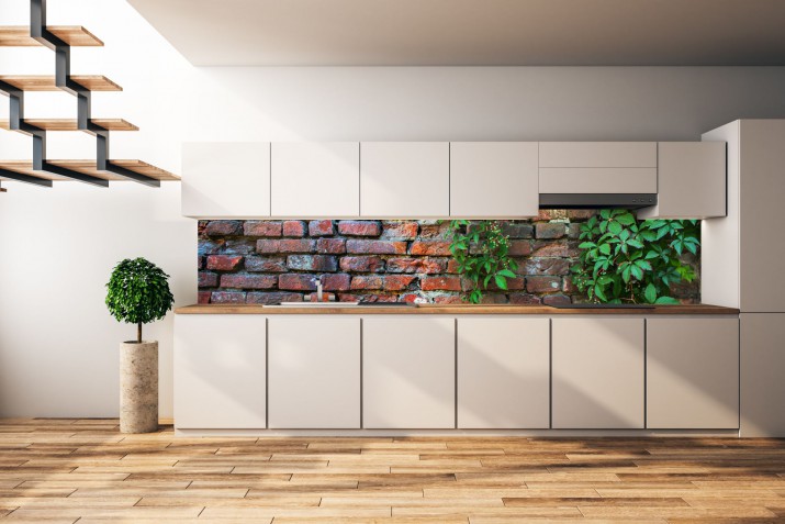 Panel szklany do kuchni  14325 cegła - zdjęcie 1
