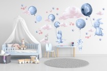 Naklejki dla dzieci na ścianę 41441 balony chmurki Naklejkomania - zdjecie 1 - miniatura