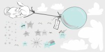 Naklejka ścienna dla dzieci - balony, chmurki, drzewka 9812 Naklejkomania - zdjecie 2 - miniatura