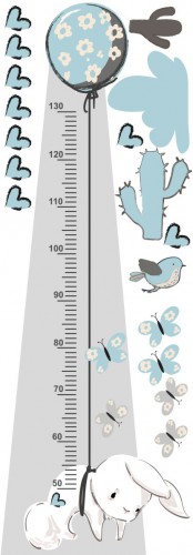 Naklejka ścienna dla dzieci -  miarka wzrostu króliczek balon 40021 - zdjęcie 2