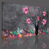 Obraz na ramie płótno canvas- obraz do sypialni drzewo, kwiaty 5148 Naklejkomania - zdjecie 3 - miniatura