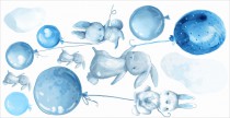 Naklejki dla dzieci na ścianę króliki balony niebieskie 41069 Naklejkomania - zdjecie 2 - miniatura