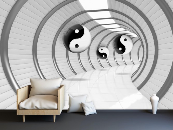Fototapeta na ścianę tapeta na fizelinie do salonu Tunel perspektywa kule 3D 10683