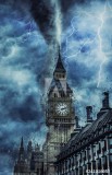 Westminster Abbey during the heavy storm, rain and lighting in England, creative picture Naklejkomania - zdjecie 1 - miniatura