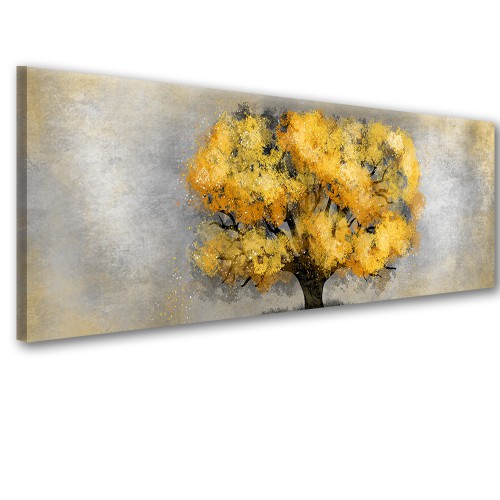 Obraz na ścianę złote drzewo beton 41293 Naklejkomania - zdjecie 1