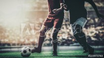 soccer football player red versus blue team competition in the stadium Naklejkomania - zdjecie 1 - miniatura