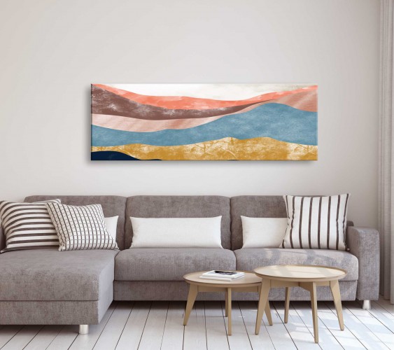 Obraz na ścianę do sypialni salonu akwarela, abstrakcja, pastelowe fale 20134 - zdjęcie 2