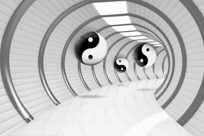 Fototapeta na ścianę tapeta na fizelinie do salonu Tunel perspektywa kule 3D 10683 - zdjęcie 2