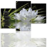 Tryptyk do salonu - Kwiaty, lotos, lilia 12006 Naklejkomania - zdjecie 1 - miniatura