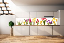Panel szklany do kuchni  14363 kwiaty Naklejkomania - zdjecie 1 - miniatura