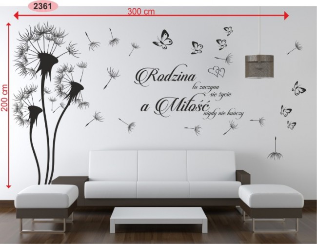 Naklejka dekoracyjna na ścianę, dmuchawiec  2361 Naklejkomania - zdjecie 1