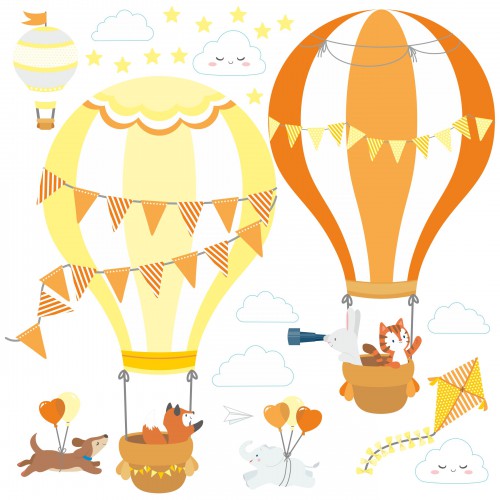 Naklejka ścienna dla dzieci -  balony, niebo 9703 - zdjęcie 2