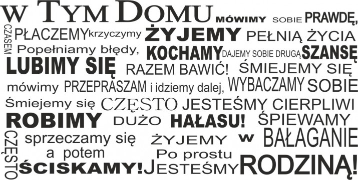 670 Naklejki na ścianę  W tym domu żyjemy pełnią życia często się śmiejemy Jesteśmy rodziną - zdjęcie 2
