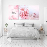 Obrazy na ścianę sypialni, salonu delikatny róż, pastelowe love 20288 Naklejkomania - zdjecie 2 - miniatura