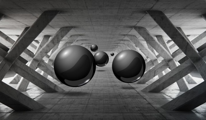 Fototapeta na ścianę tapeta na fizelinie do salonu sypialni biura tunel, kule 3d 10610 - zdjęcie 2