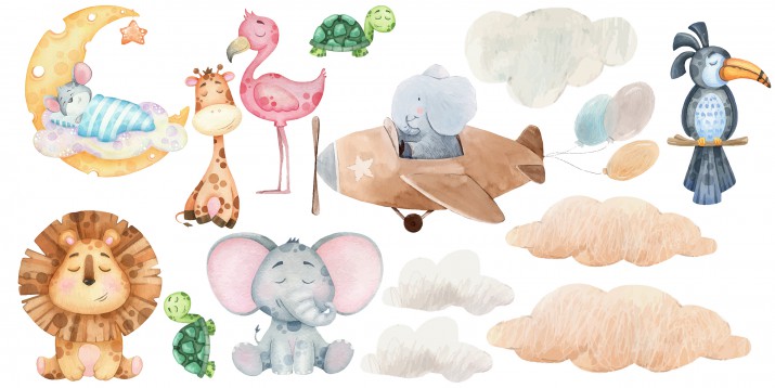 Naklejki dla dzieci na ścianę  41181 safari zoo - zdjęcie 2