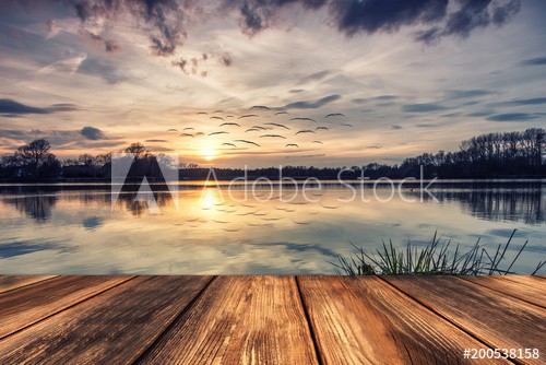 Stille am See - Steg Bei Sonnenuntergang - zdjęcie 1