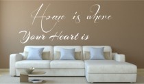 539 Dekoracyjna naklejka napis na ścianę do salonu Home is where the Heart is Naklejkomania - zdjecie 1 - miniatura