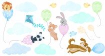Naklejki dla dzieci na ścianę zwierzęta z balonami 40311 Naklejkomania - zdjecie 2 - miniatura