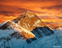 Evening view of Mount Everest from Kala Patthar Naklejkomania - zdjecie 1 - miniatura