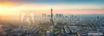 Paris Skyline Panorama bei Sonnenuntergang mit Eiffelturm Naklejkomania - zdjecie 1 - miniatura