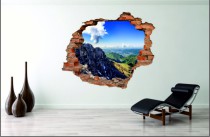 Naklejka na ścianę, dziura 3D  cegły góry szlak 3066 Naklejkomania - zdjecie 1 - miniatura