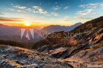 Hehuanshan, Taiwan, is a popular destination for the local people. One can enjoy magnificent sunrise, mountain ranges, alpine landscape, and steep valley. The sun provides warmth to the place. Naklejkomania - zdjecie 1 - miniatura
