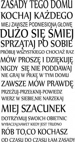 626 Napisy na ścianę naklejka dekoracyjna Zasady tego domu - zdjęcie 2