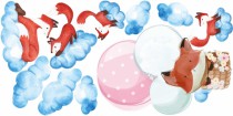 Naklejki dla dzieci - bajka, balony, lisy, chmurki 15042 Naklejkomania - zdjecie 2 - miniatura