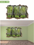Naklejka na ścianę, dziura 3D brzozowy las 303 Naklejkomania - zdjecie 2 - miniatura