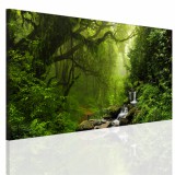 Obraz na ramie płótno canvas- pejzaż, las, wodospad 15093 Naklejkomania - zdjecie 1 - miniatura