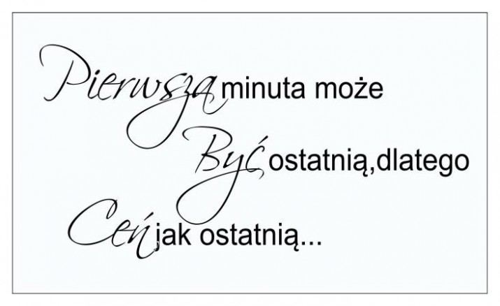 650 Naklejki na ścianę do salonu pokoju z cytatem Pierwsza minuta może być ostatnią - zdjęcie 2
