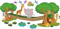 Naklejka ścienna dla dzieci -  most, zwierzęta, polana zestaw 87 Naklejkomania - zdjecie 2 - miniatura