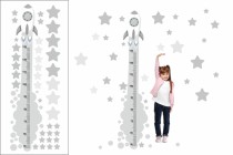 Naklejka ścienna dla dzieci -  miarka wzrostu rakieta 40015 Naklejkomania - zdjecie 2 - miniatura