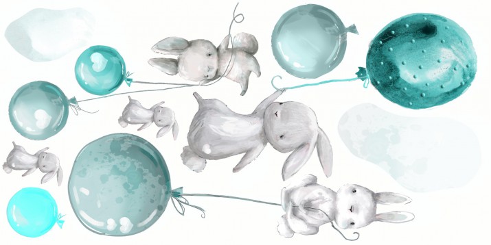 Naklejka ścienna dla dzieci - balony, chmurki 9835 - zdjęcie 2
