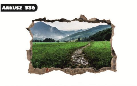 Naklejka na ścianę, dziura 3D ścieżka w górach 336 - zdjęcie 2