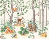 Fototapety na ścianę dla dzieci las zwierzęta 64040 Naklejkomania - zdjecie 2 - miniatura