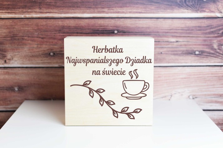 Skrzynka drewniana z grawerem na herbatę dla Dziadka, prezent, upominek na Dzień Dziadka - zdjęcie 3